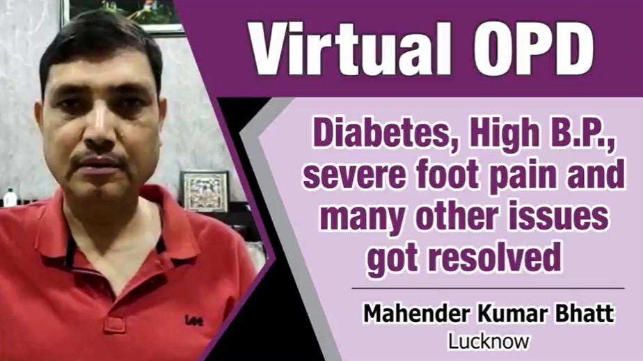 DIABETES, HIGH B.P. SEVERE FOOT PAIN AND MANY OTHER ISSUES GOT RESOLVED