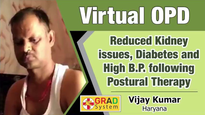 REDUCED KIDNEY ISSUES, DIABETES AND HIGH B.P. FOLLOWING POSTURAL MEDICINE