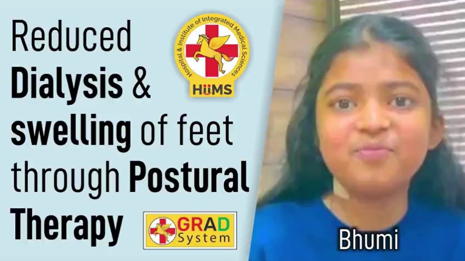 Reduced Dialysis & Swelling of feet through Postural Therapy