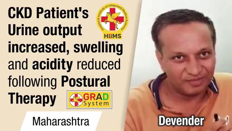 CKD Patient's Urine Output increased, swelling and acidity reduced following Postural Therapy