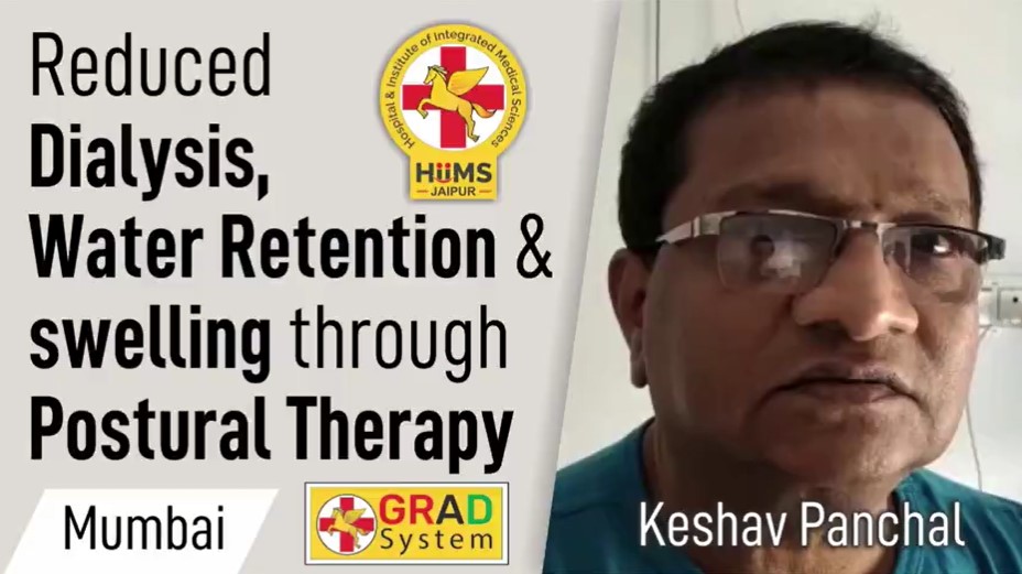 Reduced Dialysis, Water Retention & Swelling through Postural Therapy
