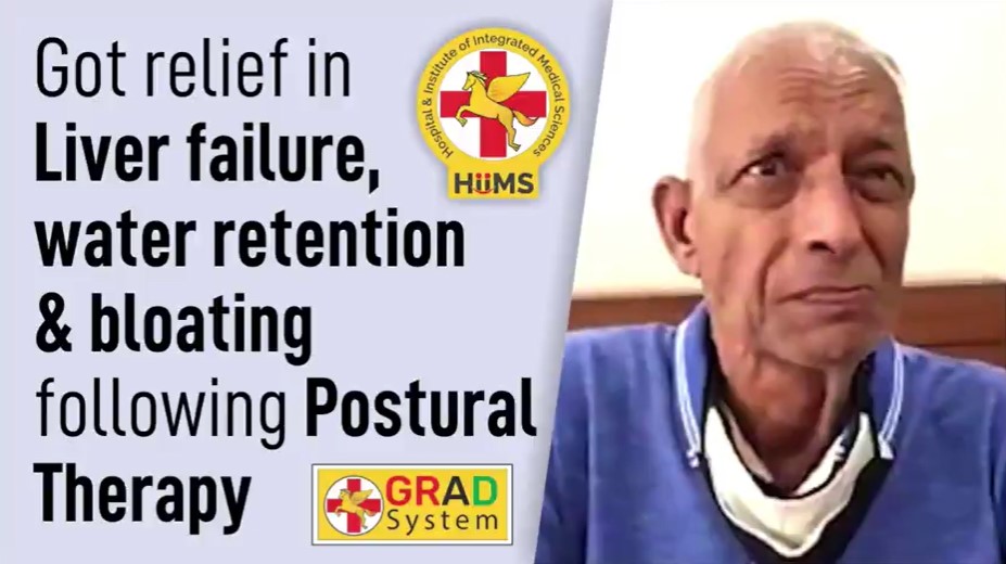 Got relief in Liver failure, water retention &  bloating following Postural Therapy