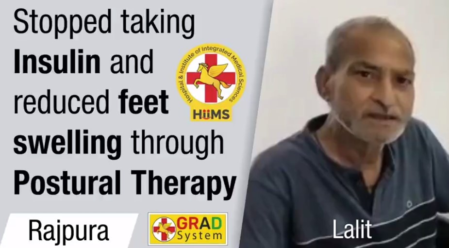 Stopped Taking Insulin and reduced feet swelling through Postural Therapy