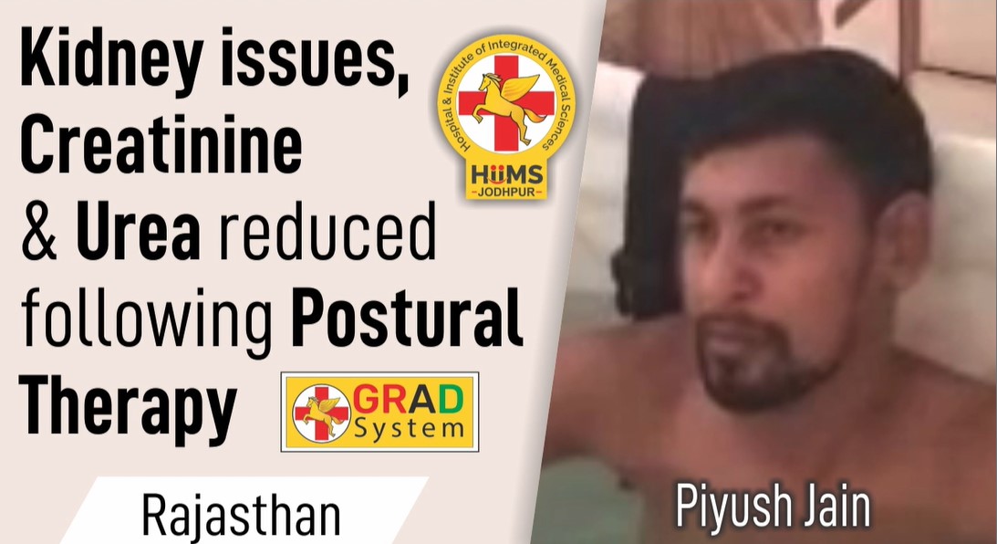 Kidney issues, Creatinine & Urea reduced following Postural Therapy