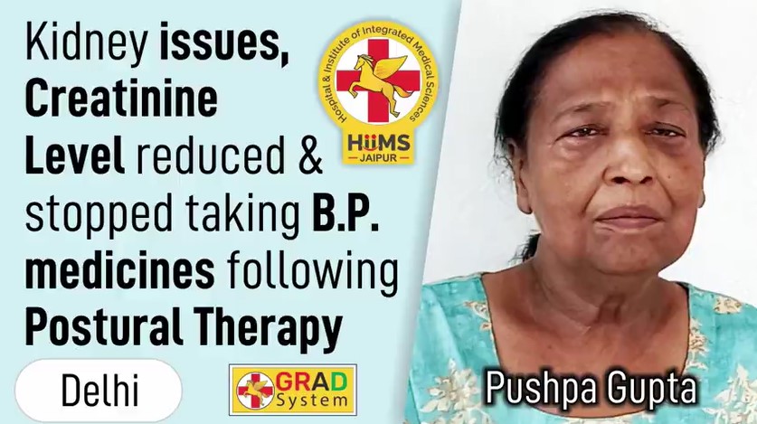 Kidney issues, Creatinine level reduced & stopped taking B.P. medicines following Postural Therapy