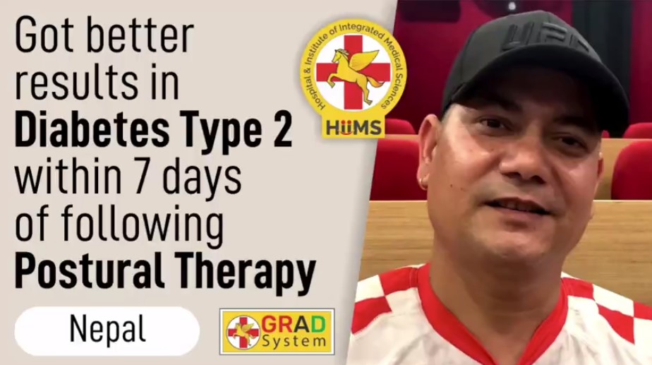 Got better results in Diabetes type 1 within 7 days of following Postural Therapy