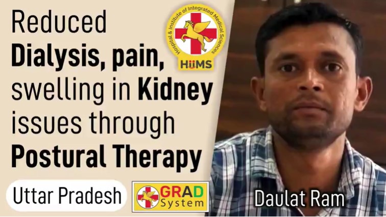REDUCED DIALYSIS, PAIN, SWELLING IN KIDNEY ISSUES THROUGH POSTURAL THERAPY
