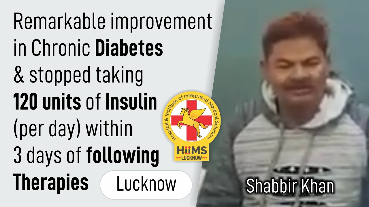 Remarkable improvement in Chronic Diabetes & stopped taking 120 units of insulin (per day) within 3 days of Following Therapies