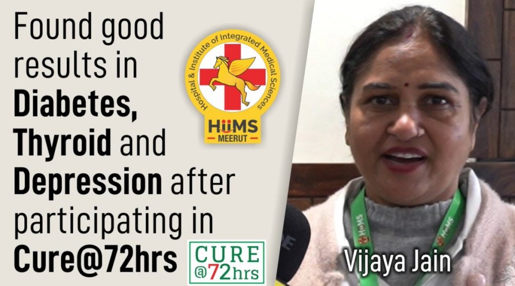 FOUND GOOD RESULT IN DIABETES, THYROID AND DEPRESSION AFTER PARTICIPATING IN CURE@72HRS