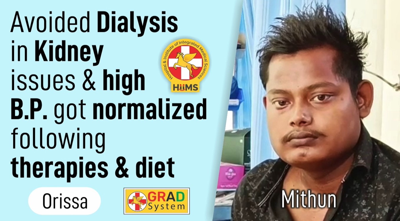 AVOIDED DIALYSIS IN KIDNEY ISSUES & HIGH B.P. GOT NORMALIZED FOLLOWING THERAPIES & DIET