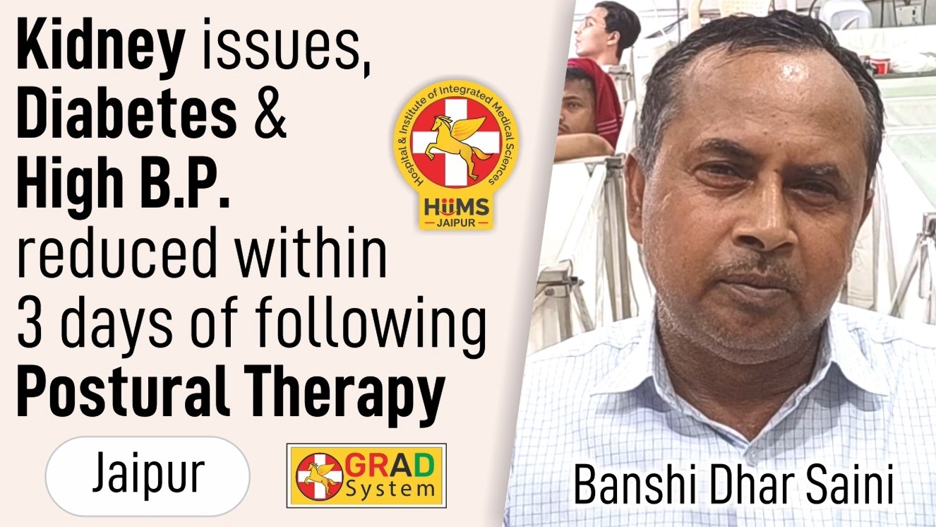 KIDNEY ISSUES, DIABETES & HIGH B.P. REDUCED WITHIN 3 DAYS OF FOLLOWING POSTURAL THERAPY