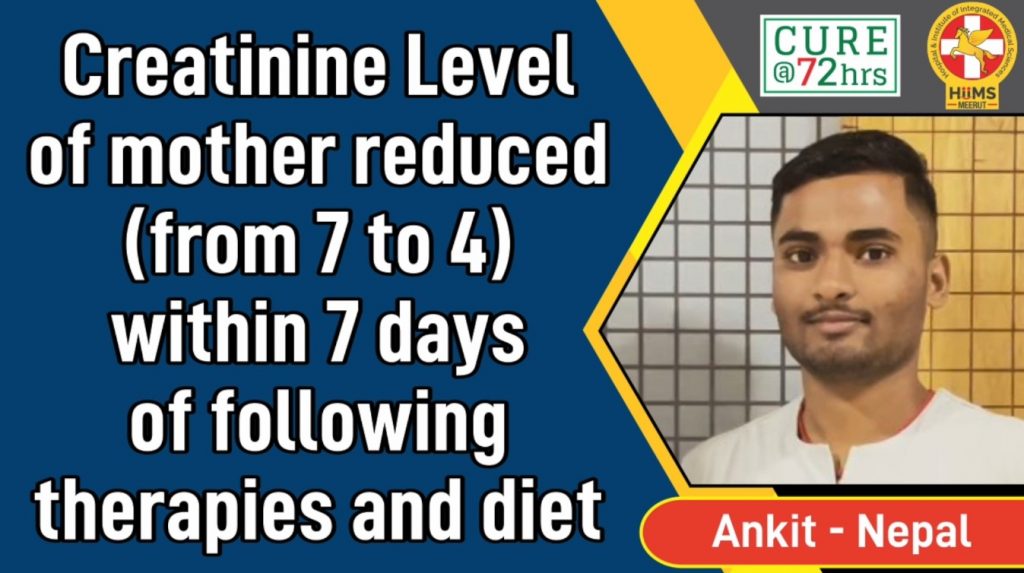 CREATININE LEVEL OF MOTHER REDUCED (FROM 7 TO 4) WITHIN 7 DAYS OF FOLLOWING THERAPIES AND DIET