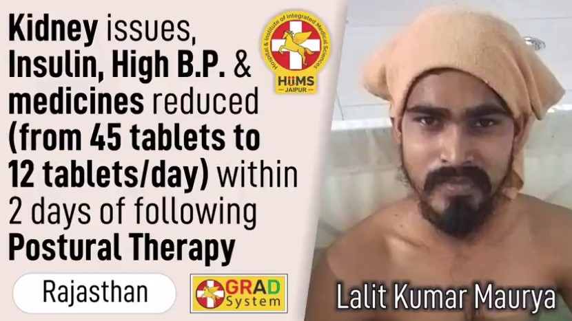 KIDNEY ISSUES, INSULIN, HIGH B.P. & MEDICINES REDUCED WITHIN 2 DAYS OF FOLLOWING POSTURAL THERAPY