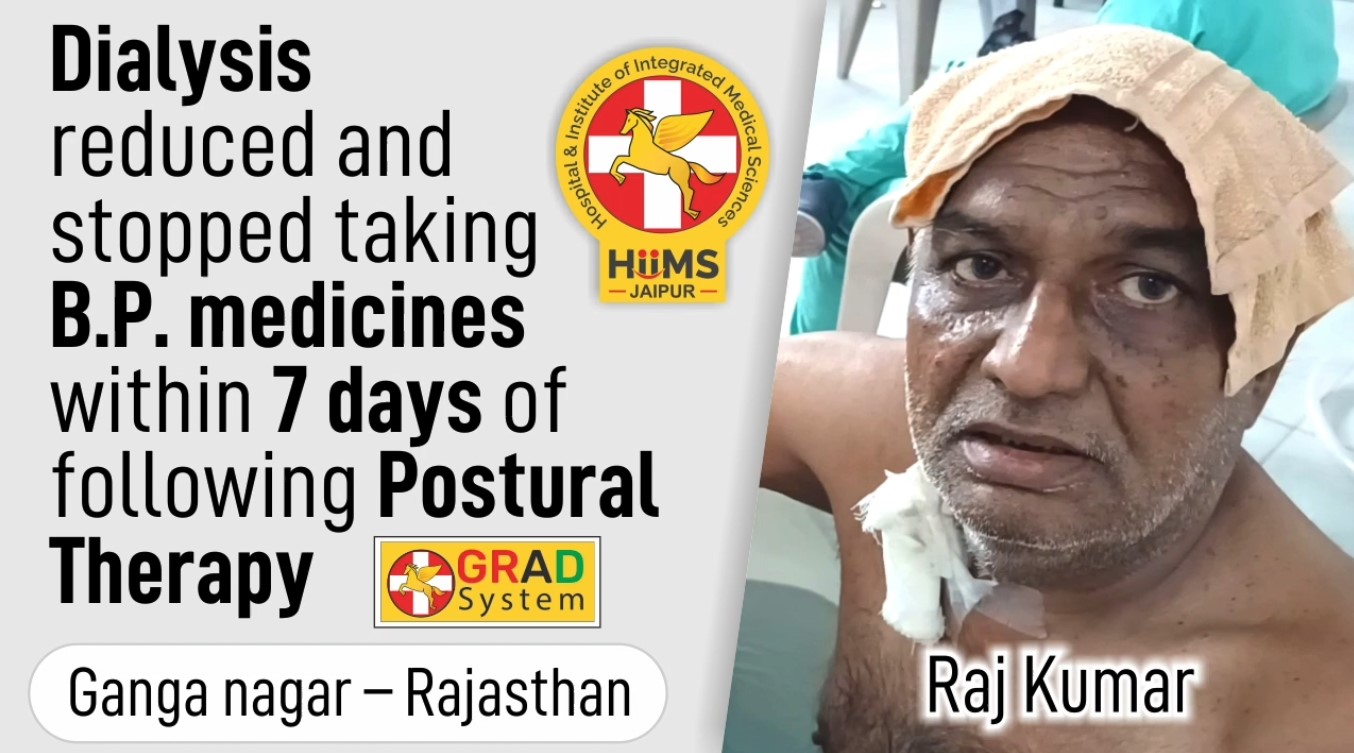 Dialysis reduced and stopped taking B.P. medicines within 7 days of following Postural Therapy