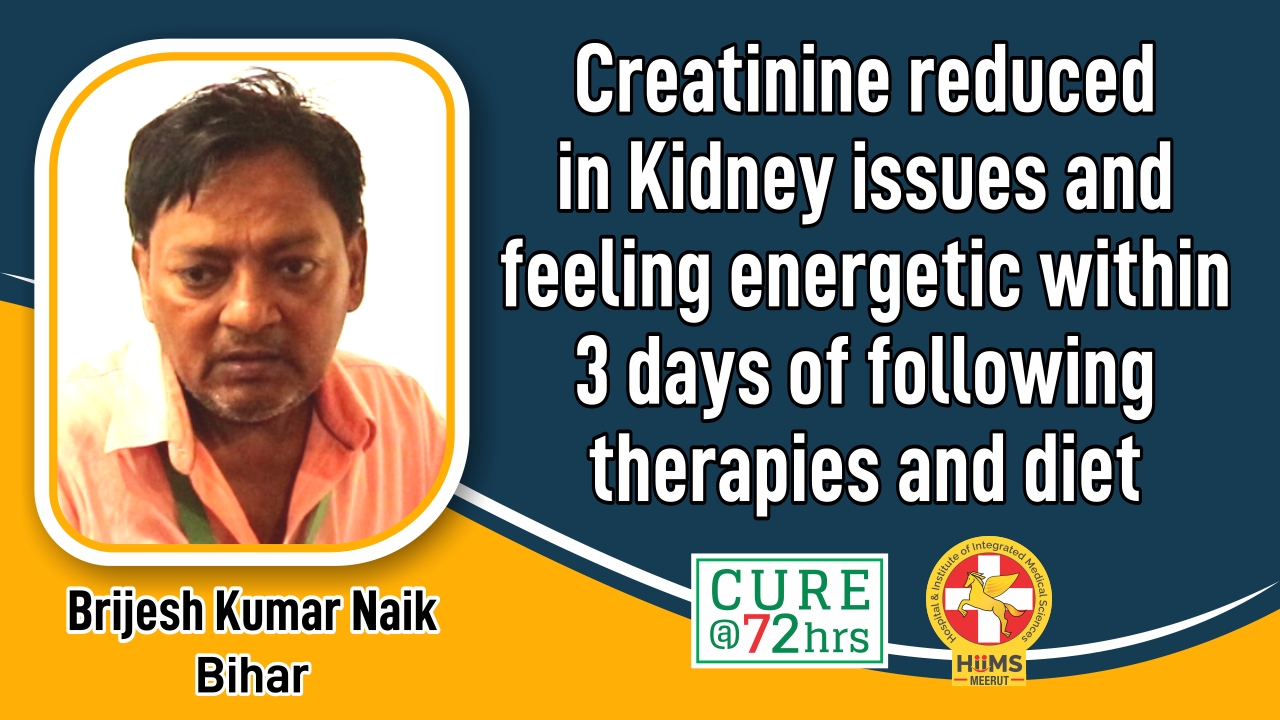 CREATININE REDUCED IN KIDNEY ISSUES AND FEELING ENERGETIC WITHIN 3 DAYS OF FOLLOWING THERAPIES