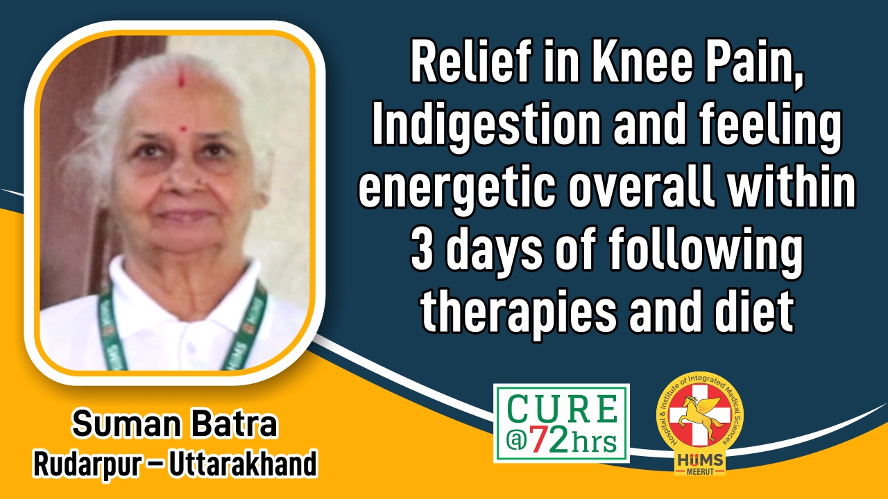 RELIEF IN KNEE PAIN, INDIGESTION AND FEELING ENERGETIC OVERALL WITHIN 3 DAYS OF FOLLOWING THERAPIES