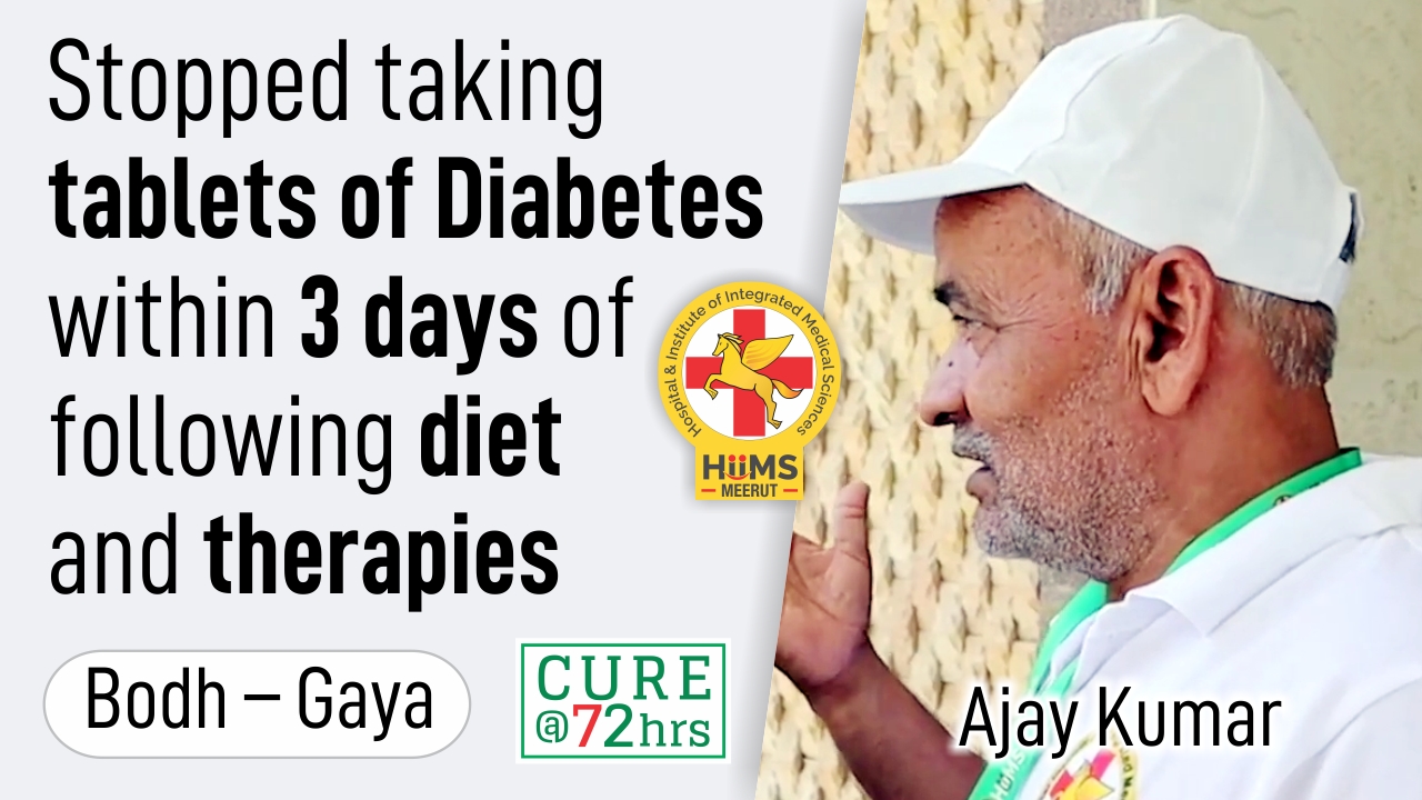 Stopped taking tablets of Diabetes within 3 days of following diet and therapies