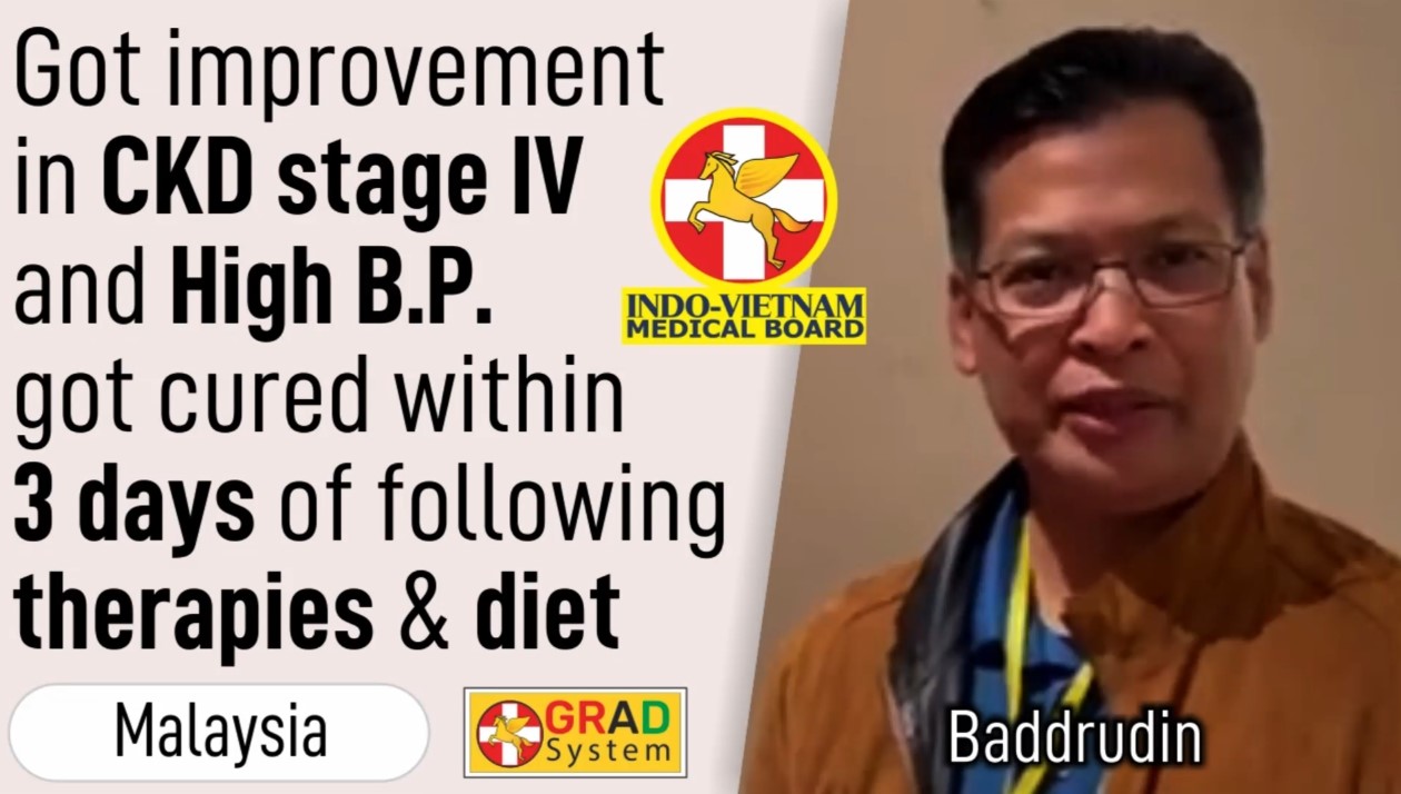 Got Improvement in CKD Stage IV and High B.P got cured within 3 days of following therapies and diet