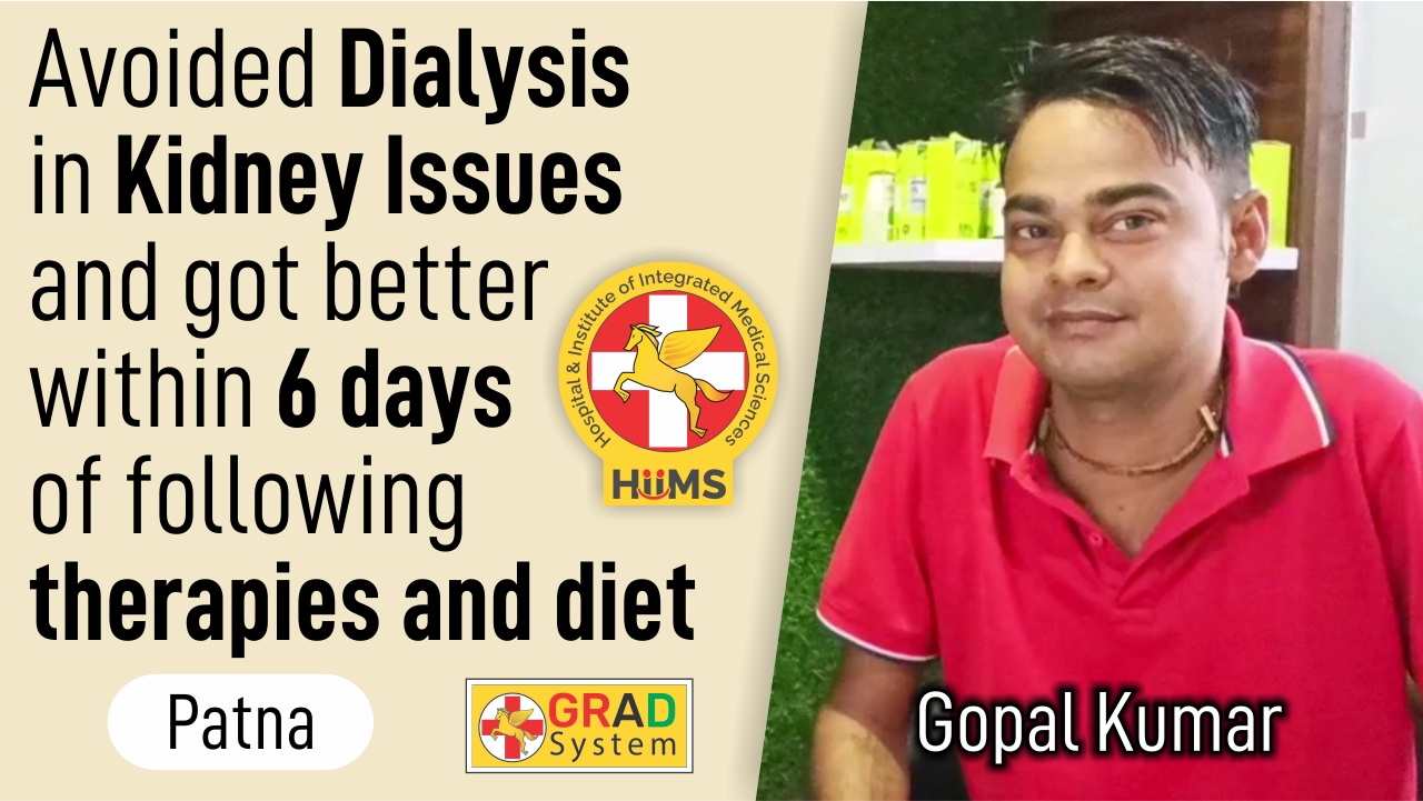 Avoided Dialysis in Kidney issues and got better within 6 days of following therapies and diet