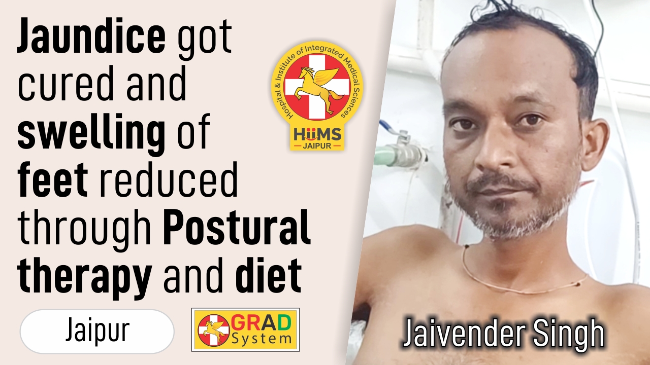 Jaundice got cured and swelling of feet reduced through Postural Therapy and diet