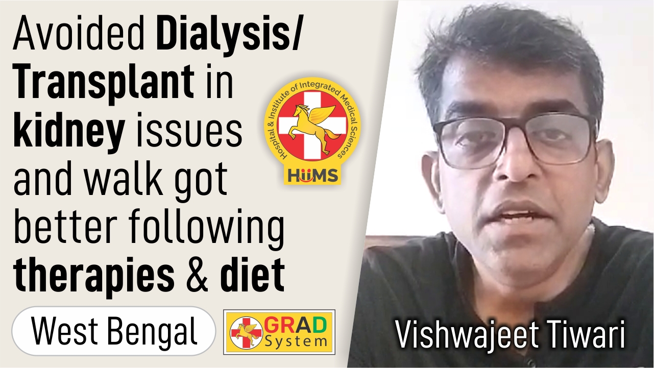 Avoided Dialysis / Transplant in Kidney issues and walk got better following therapies and diet