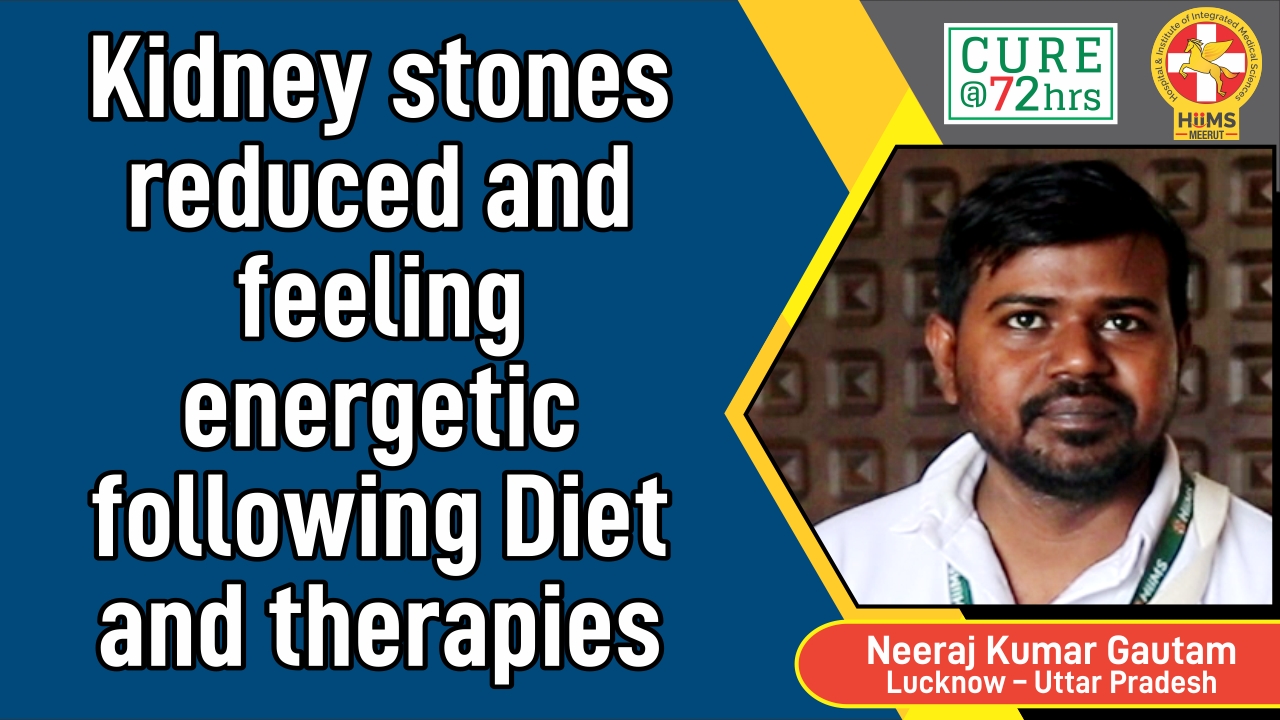 Kidney stones reduced and feeling energetic following Diet and therapies