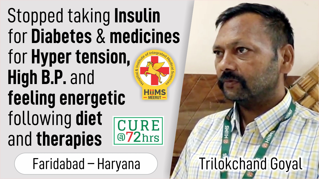 Stopped taking Insulin for Diabetes & medicines for Hyper tension, High B.P. and feeling energetic following diet and therapies