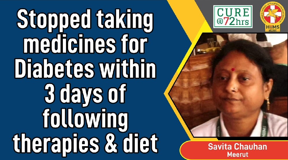 Stopped taking medicines for Diabetes within 3 days of following therapies and diet